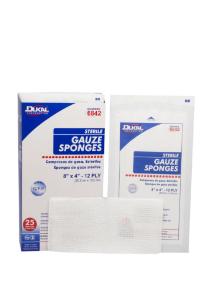 Sterile, Gauze Sponge,  8" x 4", 12-ply