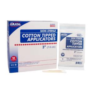 Cotton applicator, tipped, non-sterile, 3"
