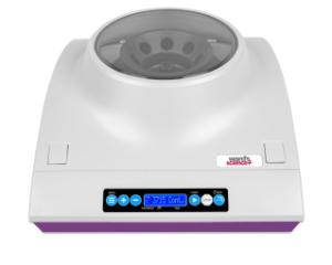 Clinaical centrifuge, purple and gray