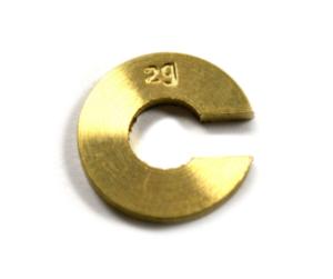 Indvdl slotted wghts-brass 2 gm