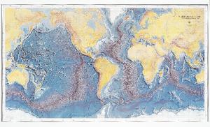Raised Relief Ocean Floor Map