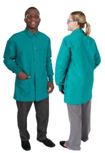 DenLine Protection Plus Unisex 34 Mid Length Lab Coats Fluid Resistant Level 2 Barrier with Cleanroom Performance