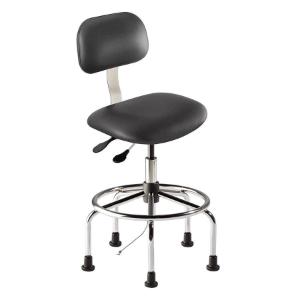 Biofit Bridgeport series static control chair, high seat height range with steel base, affixed footring and glides