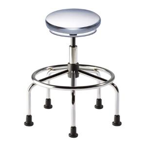 Biofit Traxx series ISO 4 cleanroom stool, high seat height range with steel base, affixed footring and glides