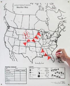 Dry Erase North American Weather Chart and Maps