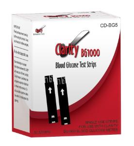 Clarity BG1000 blood glucose meter strips