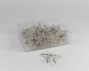 Pin pushpin plastic clear pk100