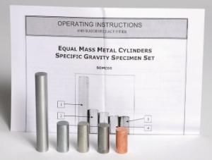 Equal mass metal cylinders, set of 5