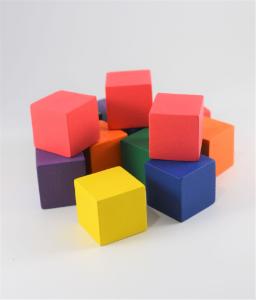 Cubes wood 1 inch 6 colors×17 ea pk102