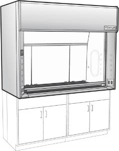 Venturi V05-General Purpose Bench Fume Hood with Vertical Rising Sash, Phenolic Resin Liner, Kewaunee Scientific