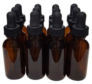 Bottle amber w dropper 1 oz pack 144