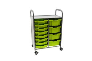 Gratnells Callero Plus Double Tray Cart 8 Shallow & 4 Deep Trays - 470316-500