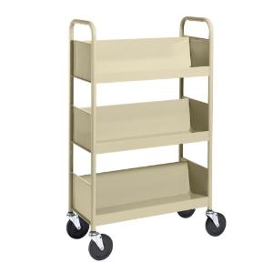Almond Cart with Three Single-Sided Sloping Shelves