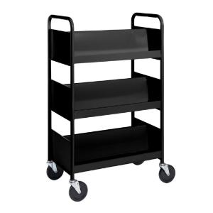Black Cart with Three Double-Sided Sloping Shelves
