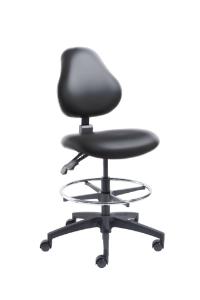 VWR® Upholstered Lab Chairs, CAL 133, Bench Height, Dual Soft-Wheel Casters