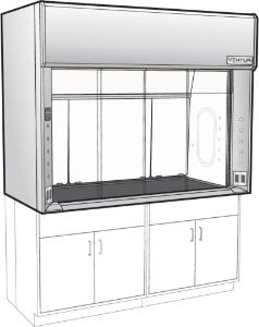 Venturi V07-General Purpose Bench Fume Hood with Horizontal Sash, Kemglass Liner, Kewaunee Scientific