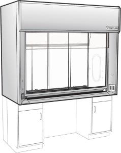 Venturi V16 General Purpose Bench Fume Hood, ADA with Combination Vertical/Horizontal Sash, Kewaunee Scientific