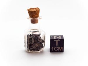 Iron crystals in glass vial