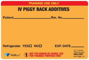 Practi-IV piggy back label