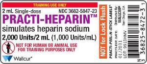 Practi-heparin 1000 label