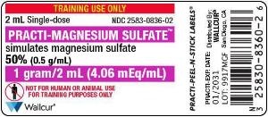 Practi-magnesium sulfate (2 ml) label