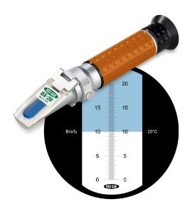 Handheld refractometer, BX-20, 0 to 20% Brix