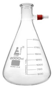 Filtering flasks with plastic fitted integral side arm, heavy wall