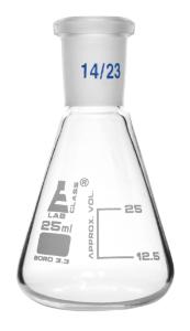 Erlenmeyer flasks, graduated with ground joint