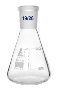 Erlenmeyer flasks, graduated with ground joint