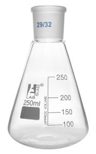 Erlenmeyer flasks, graduated with ground joint