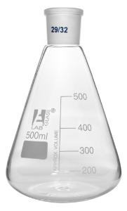 Erlenmeyer flasks, graduated with ground joint