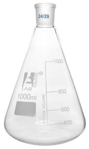 Erlenmeyer flasks, graduated with ground joint