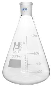 Erlenmeyer flasks, graduated with ground joint