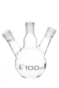 Distillation flasks, 3 necks with threaded joint