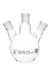 Distillation flasks, 3 necks with threaded joint