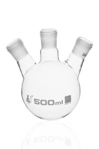 Distillation flasks, 3 necks with threaded joint
