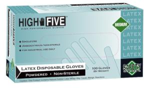High Five General Purpose Latex Gloves Lightly Powdered Microflex