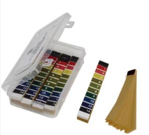 Wide range pH test strips