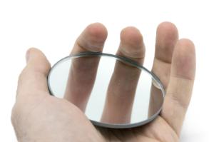 Concave mirror, focal length of 100 mm