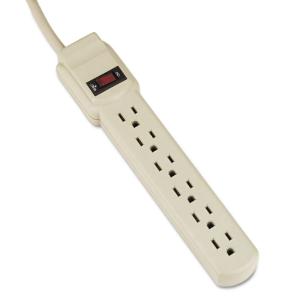 Innovera six-outlet power strip, 4-foot cord, ivory