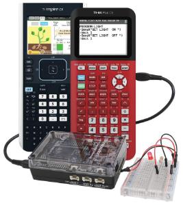 TI-Innovator hub kit with TI-Nspire calculators
