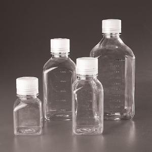 Storage Bottles, Square, Polycarbonate, with Screw Cap 