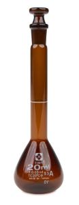 Flask volumetric amber class A 20 ml