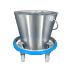 Kick bucket set with lid, stainless steel, 13 QT