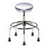 Biofit Traxx series ISO 4 cleanroom stool, high seat height range with steel base, affixed footring and glides