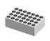 Block for dry bath, holds 28×5 ml or 15 ml tubes