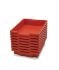 Shallow (F1) Storage Tray in Flame Red Stacked for Storage