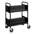 Black Cart with Two Double-Sided Sloping Shelves