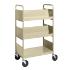 Almond Cart with Two Double-Sided Sloping Shelves, One Flat-Bottom Shelf