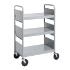 Gray Cart with Three Flat Shelves